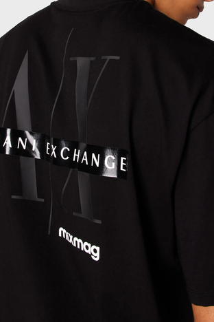 Armani Exchange - Armani Exchange Pamuklu Relaxed Fit Bisiklet Yaka Erkek T Shirt 3DZTJA ZJ8EZ 1200 SİYAH (1)