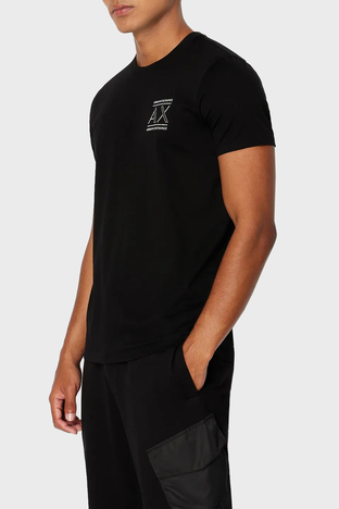 Armani Exchange - Armani Exchange Pamuklu Slim Fit Bisiklet Yaka Erkek T Shirt 6RZTAN ZJ9AZ 1200 SİYAH
