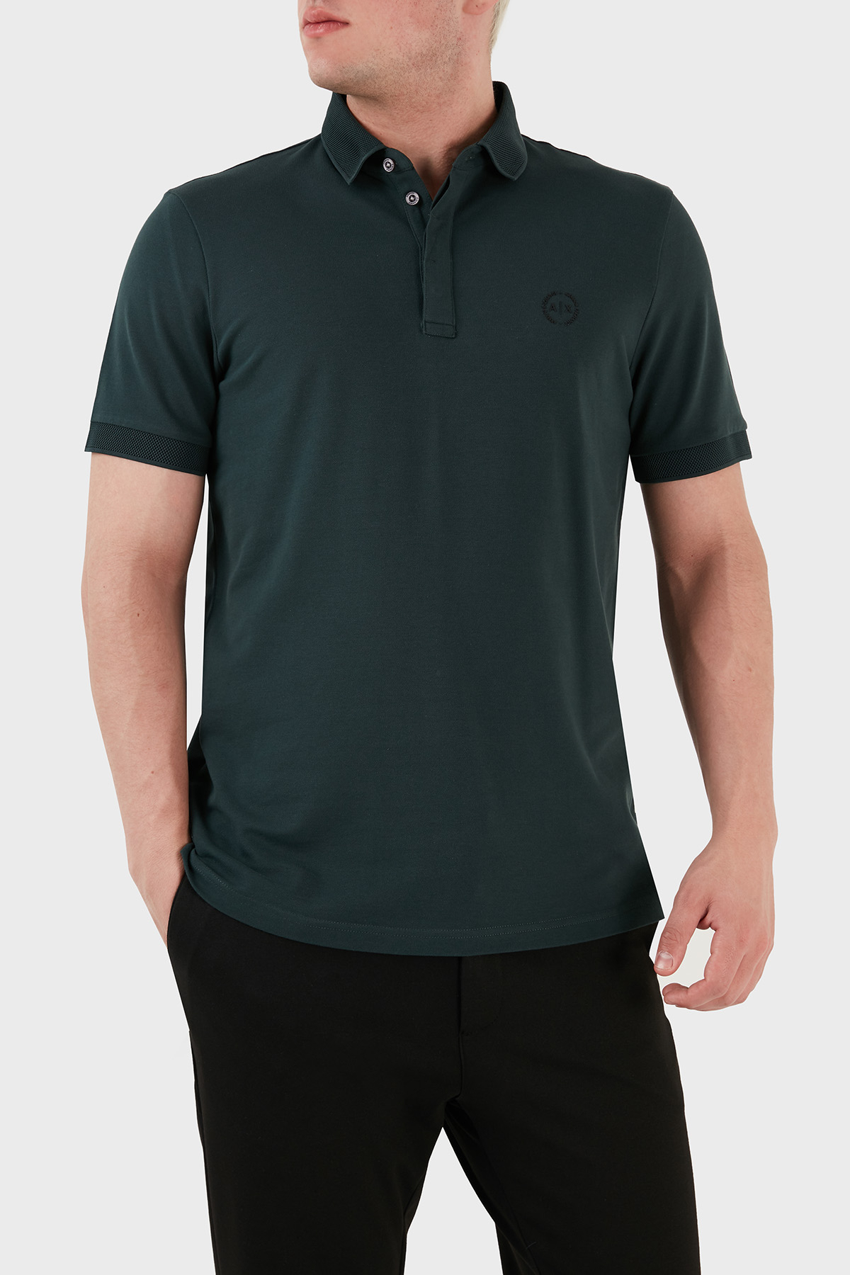 Armani Exchange Pamuklu Slim Fit Düğmeli Erkek Polo T Shirt 8NZF91 ZJ81Z 1882 YEŞİL