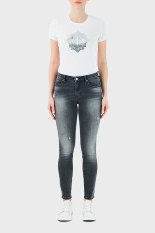 Armani Exchange - Armani Exchange Pamuklu Super Skinny J01 Jeans Bayan Kot Pantolon 3KYJ01 Y1MEZ 0903 GRİ