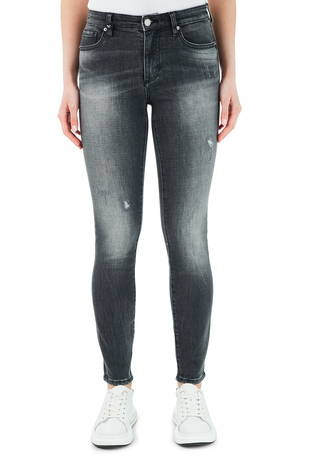 Armani Exchange - Armani Exchange Pamuklu Super Skinny J01 Jeans Bayan Kot Pantolon 3KYJ01 Y1MEZ 0903 GRİ (1)