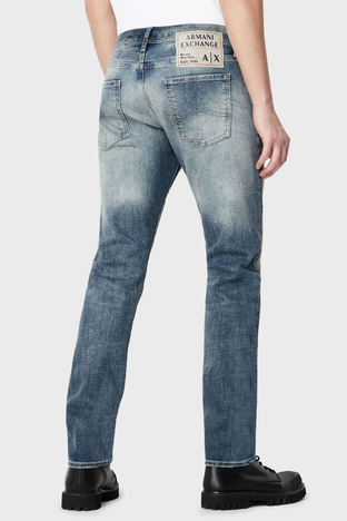 Armani Exchange - Armani Exchange Pamuklu Yüksek Bel Boru Paça Slim Fit J10 Jeans Erkek Kot Pantolon 3RZJ10 Z1YDZ 1500 LACİVERT (1)