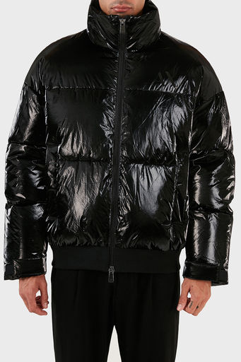 Armani Exchange Parlak Görünümlü Dik Yaka Regular Fit Erkek Mont 6RZB45 ZNPTZ 1200 SİYAH