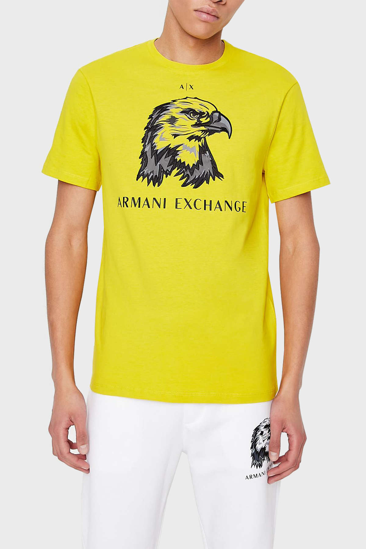 Armani Exchange Regular Fit Bisiklet Yaka % 100 Pamuk Erkek T Shirt 3LZTAQ ZJ6QZ 1683 SARI