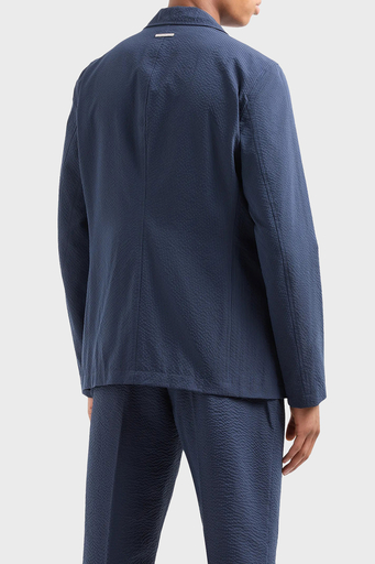 Armani Exchange Tamamı Astarlı Gofre Kumaştan Regular Fit Blazer Erkek Ceket 3DZG23 ZN1AZ 15BA LACİVERT
