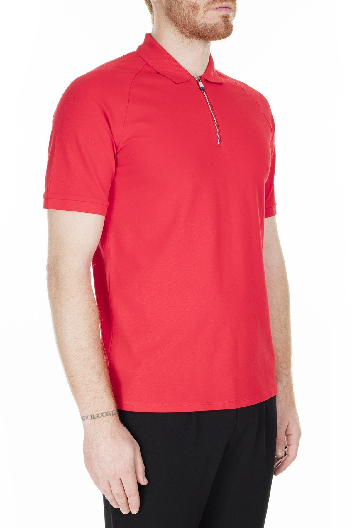 Armani Exchange Regular Fit T Shirt Erkek Polo 3HZFAD ZJ81Z 1401 KIRMIZI