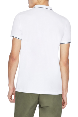 Armani Exchange - Armani Exchange Pamuklu Slim Fit T Shirt Erkek Polo 8NZF71 ZJH2Z 1100 BEYAZ (1)