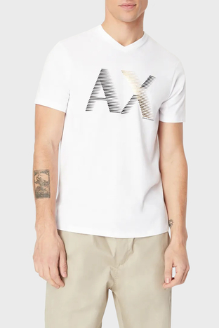 Armani Exchange - Armani Exchange Streç Jarse Pamuklu Bisiklet Yaka Regular Fit Erkek T Shirt 3RZTHB ZJBYZ 1100 BEYAZ