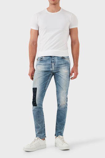 Armani Jeans Logolu Streç Pamuklu Jeans Erkek Kot Pantolon A6J27 1GC15 MAVİ