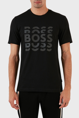 Boss - Boss % 100 Pamuk Regular Fit Bisiklet Yaka Erkek T Shirt 50495735 002 SİYAH