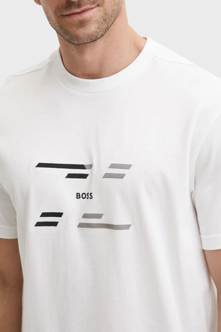 Boss - Boss % 100 Pamuk Regular Fit Bisiklet Yaka Erkek T Shirt 50530997 100 BEYAZ (1)