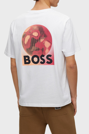 Boss - Boss % 100 Pamuk Relaxed Fit Bisiklet Yaka Erkek T Shirt 50491723 100 BEYAZ (1)