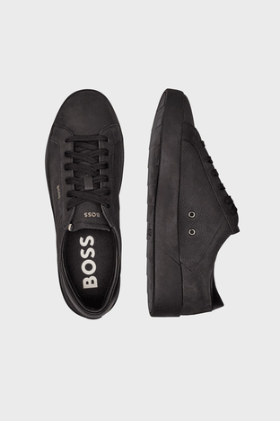 Boss - Boss Deri Logolu Sneaker Erkek Ayakkabı 50529509 005 SİYAH (1)