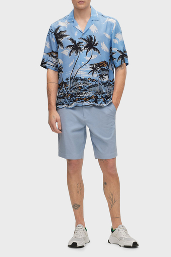 Boss Hawaii Desenli Regular Fit Kısa Kollu Erkek Gömlek 50490433 492 MAVİ