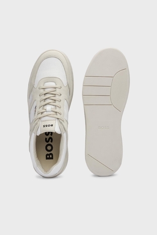 Boss - Boss Logolu Hakiki Deri Sneaker Erkek Ayakkabı 50517302 280 BEJ (1)