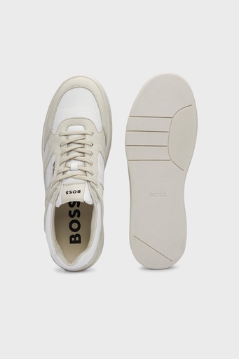 Boss Logolu Hakiki Deri Sneaker Erkek Ayakkabı 50517302 280 BEJ