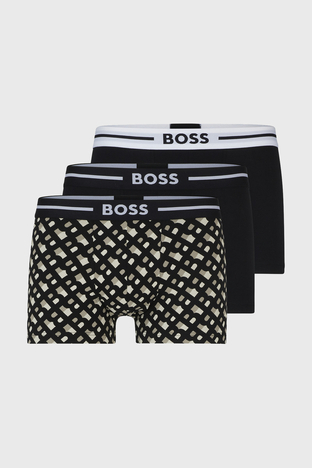 Boss - Boss Logolu Pamuklu 3 Pack Erkek Boxer 50514951 970 SİYAH