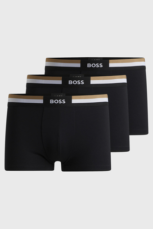 Boss - Boss Logolu Pamuklu 3 Pack Erkek Boxer 50516542 001 SİYAH