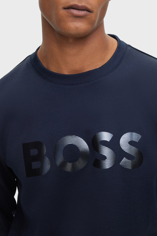 Boss - Boss Logolu Pamuklu Bisiklet Yaka Relaxed Fit Erkek Sweat 50501198 402 LACİVERT (1)