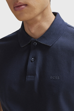 Boss - Boss Logolu Regular Fit % 100 Pamuk Düğmeli Erkek Polo Yaka T Shirt 50467113 404 LACİVERT (1)