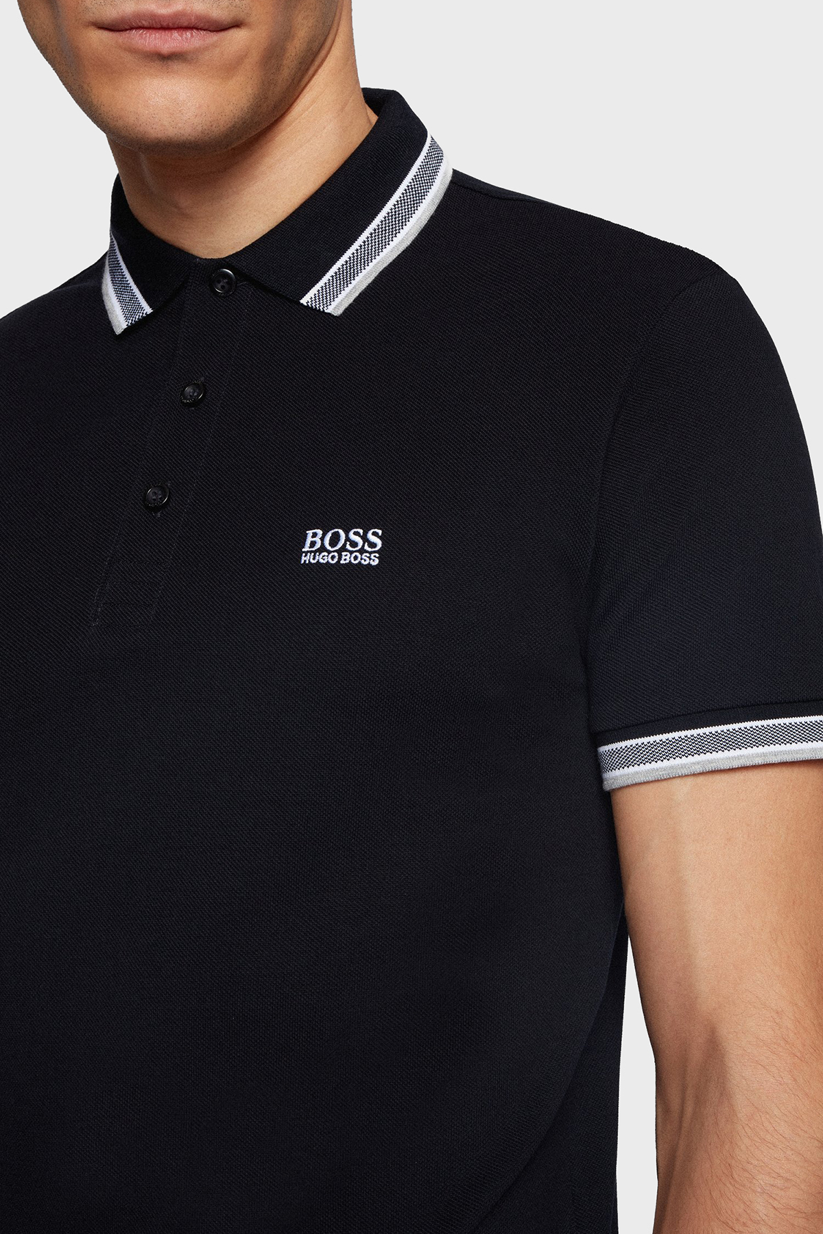 Boss Logolu Regular Fit % 100 Pamuk Düğmeli T Shirt Erkek Polo 50198254 001 SİYAH