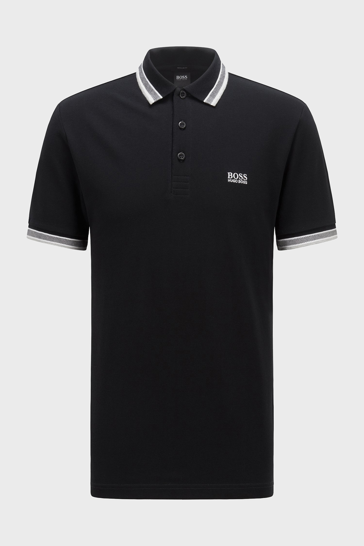 Boss Logolu Regular Fit % 100 Pamuk Düğmeli T Shirt Erkek Polo 50198254 001 SİYAH
