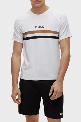 Boss - Boss Logolu Regular Fit Bisiklet Yaka Erkek T Shirt 50491487 100 BEYAZ