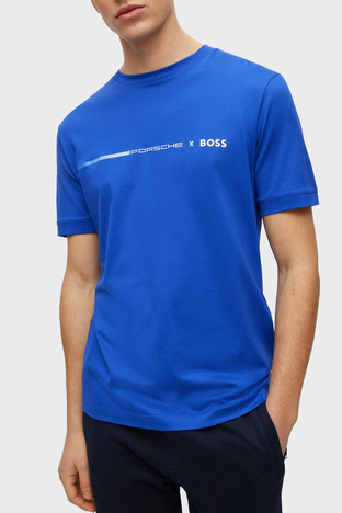 Boss - Boss Logolu Regular Fit Bisiklet Yaka Merserize Pamuklu Erkek T Shirt 50492425 433 SAKS
