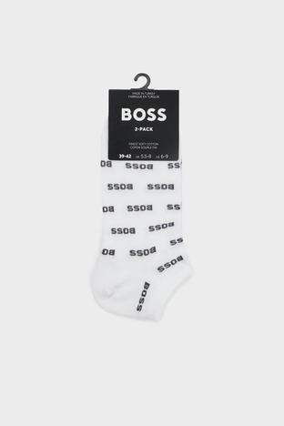 Boss - Boss Pamuk Karışımlı Logolu Erkek Çorap 50511423 100 BEYAZ (1)