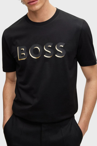 Boss - Boss Pamuklu Regular Fit Bisiklet Yaka Erkek T Shirt 50481611 001 SİYAH