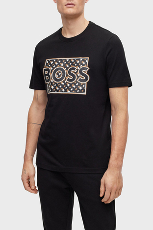 Boss - Boss Pamuklu Regular Fit Bisiklet Yaka Erkek T Shirt 50489334 001 SİYAH