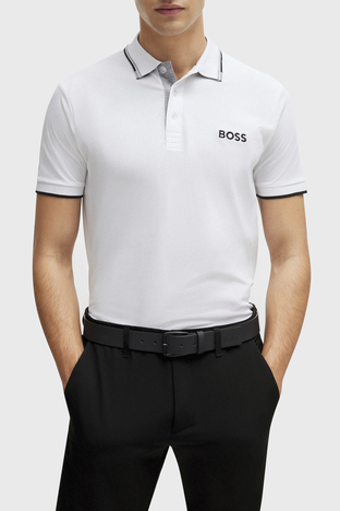 Boss - Boss Pamuklu Regular Fit Düğmeli Erkek Polo Yaka T Shirt 50469102 100 BEYAZ