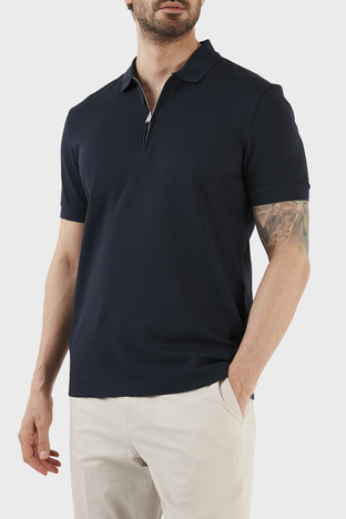 Boss - Boss Pamuklu Regular Fit Fermuarlı Erkek Polo T Shirt 50491409 404 LACİVERT (1)