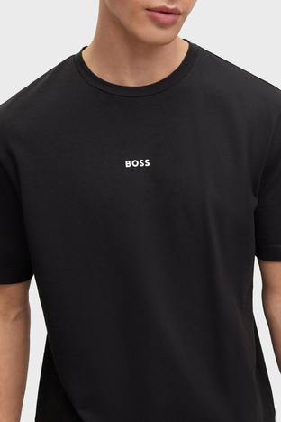 Boss - Boss Pamuklu Relaxed Fit Bisiklet Yaka Erkek T Shirt 50473278 001 SİYAH (1)