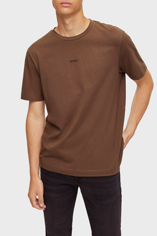Boss - Boss Pamuklu Relaxed Fit Bisiklet Yaka Erkek T Shirt 50473278 217 KAHVE