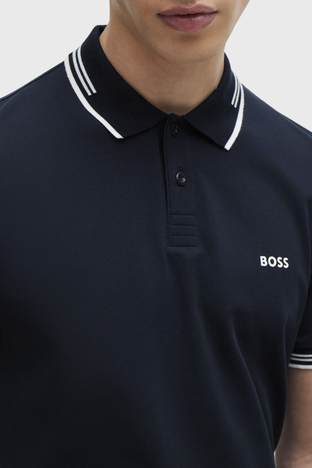 Boss - Boss Pamuklu Slim Fit Düğmeli Erkek Polo Yaka T Shirt 50506193 402 LACİVERT (1)