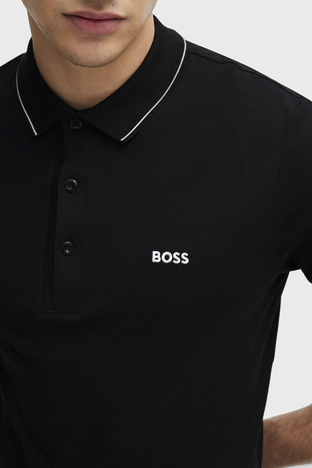 Boss - Boss Pamuklu Slim Fit Düğmeli Erkek Polo Yaka T Shirt 50506195 003 SİYAH (1)