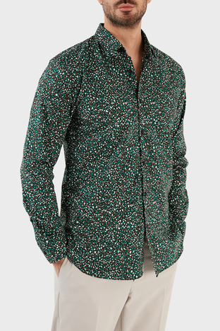 Boss - Boss Pamuklu Uzun Kollu Slim Fit Erkek Gömlek 50483188 001 YEŞİL (1)