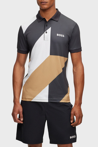 Boss - Boss Renk Bloklu Slim Fit Erkek Polo Yaka T Shirt 50497551 001 SİYAH