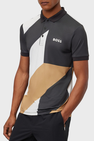Boss - Boss Renk Bloklu Slim Fit Erkek Polo Yaka T Shirt 50497551 001 SİYAH (1)