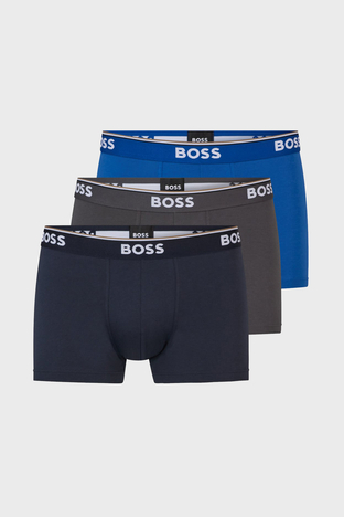 Boss - Boss Streç Pamuklu 3 Pack Erkek Boxer 50475274 487 Saks-Lacivert-Haki