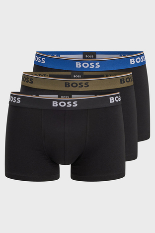 Boss - Boss Streç Pamuklu 3 Pack Erkek Boxer 50479114 966 Siyah-Haki-Saks