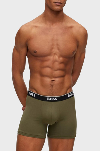 Boss Streç Pamuklu 3 Pack Erkek Boxer 50517829 965 Haki-Siyah-Siyah