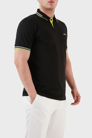 Boss - Boss Streç Pamuklu Slim Fit Düğmeli Erkek Polo T Shirt 50469245 006 SİYAH (1)