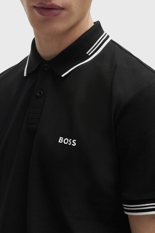 Boss - Boss Streç Pamuklu Slim Fit Erkek Polo Yaka T Shirt 50506193 001 SİYAH (1)