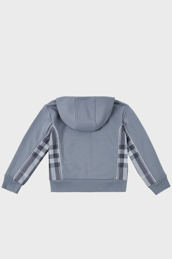 Burberry Pamuklu Fermuarlı Kapüşonlu Çocuk Sweat 8047429 SHALE BLUE Buz Mavisi