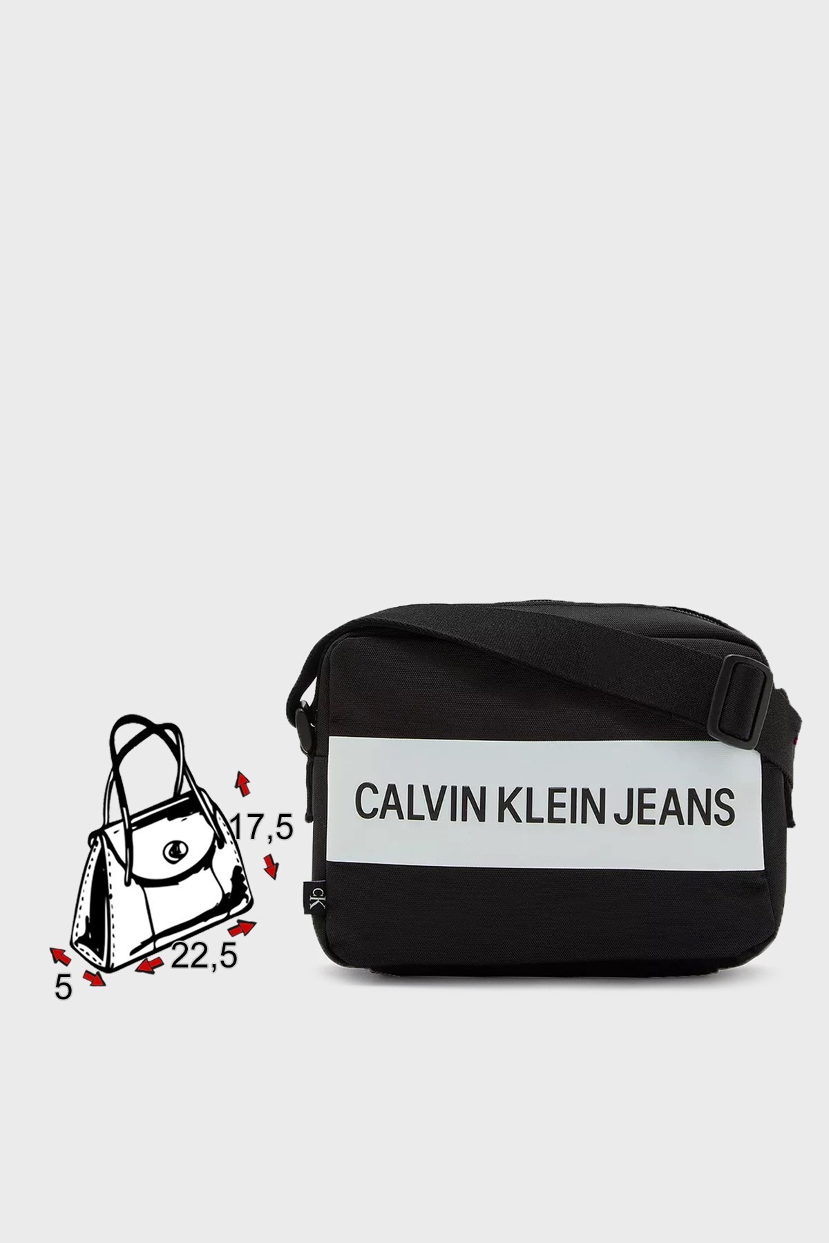 Calvin Klein Ayarlanabilir Askılı Fermuarlı Bayan Çanta K60K608239 BDS SİYAH