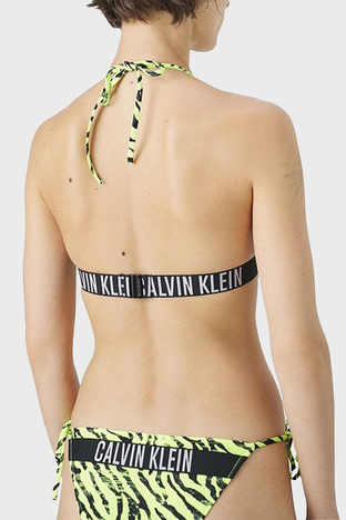 Calvin Klein - Calvin Klein Bağlamalı Logolu KW0KW023360IC Bayan Bikini Altı KW0KW02336 0IC YEŞİL-SİYAH (1)