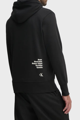 Calvin Klein - Calvin Klein Baskılı Pamuklu Regular Fit Kapüşonlu J30J326923BEH Erkek Sweat J30J326923 BEH SİYAH (1)