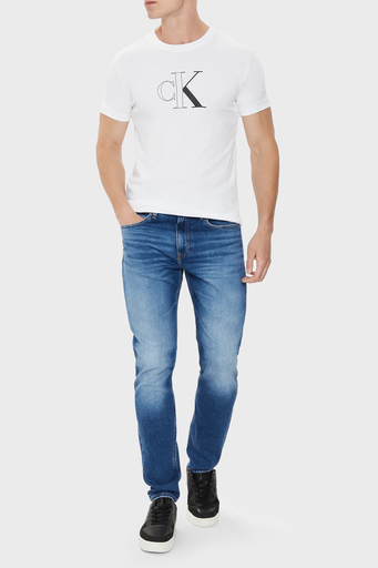 Calvin Klein Bisiklet Yaka % 100 Pamuk Slim Fit J30J325678YAF Erkek T Shirt J30J325678 YAF BEYAZ